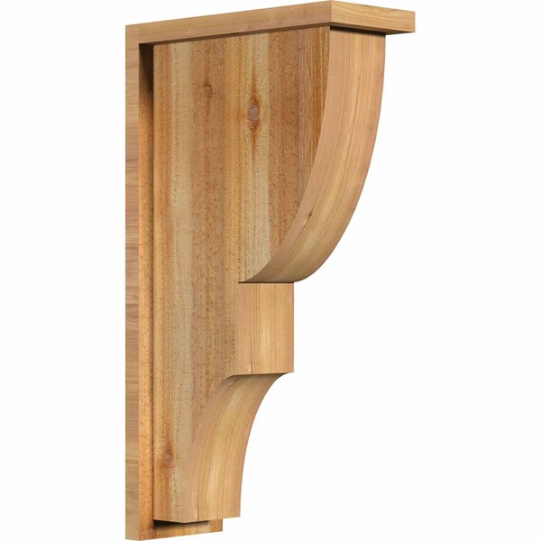 Ekena Millwork Ridgewood Rough Sawn Corbel w/Backplate, Western Red Cedar, 6"W x 14"D x 26"H COR06X14X26RID01RWR - main